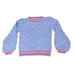 Lilly Pulitzer Blue Pink Verna Pom Pom Sweater Women's Size Medium